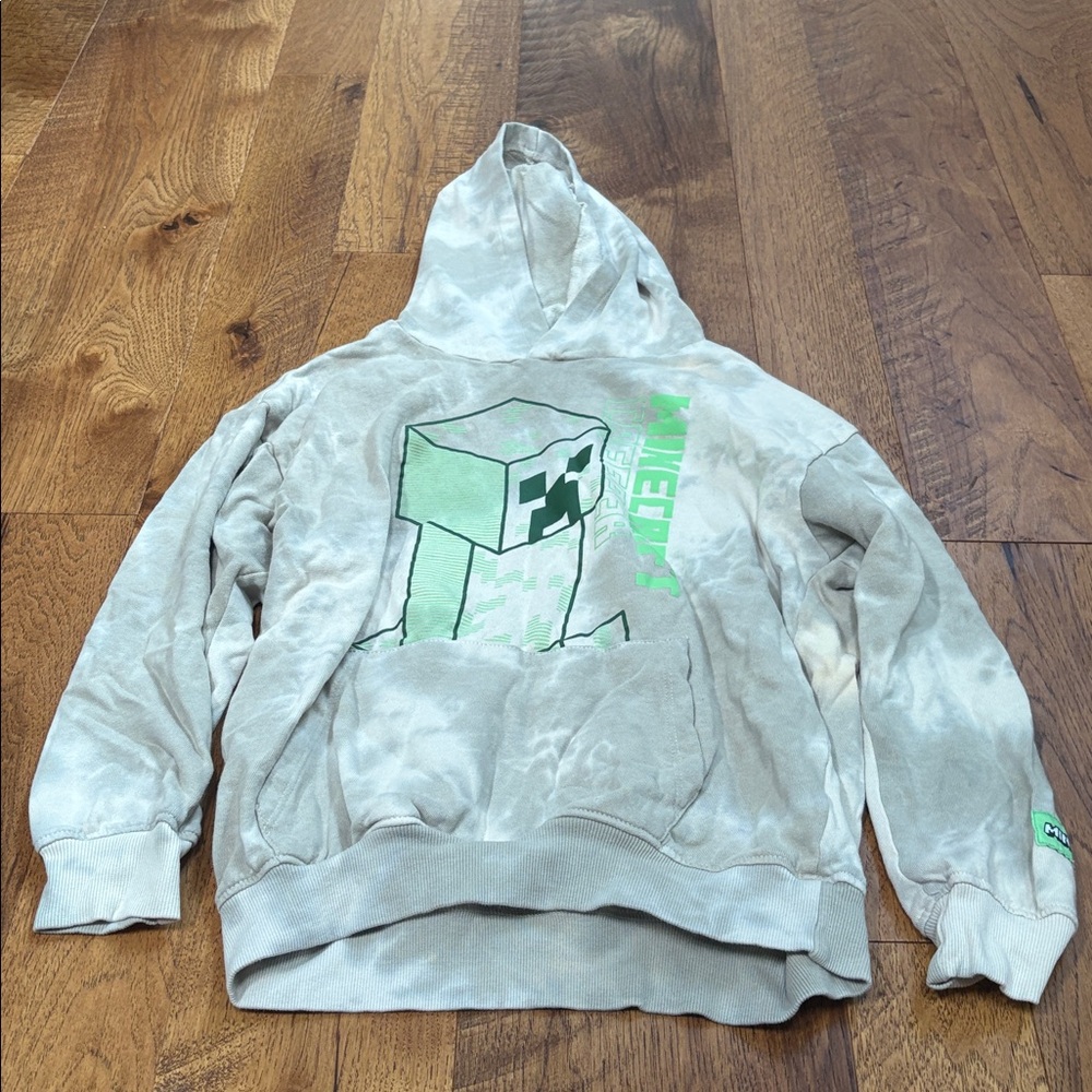 Minecraft Boy’s Grey Tie Dye Hoodie Size L